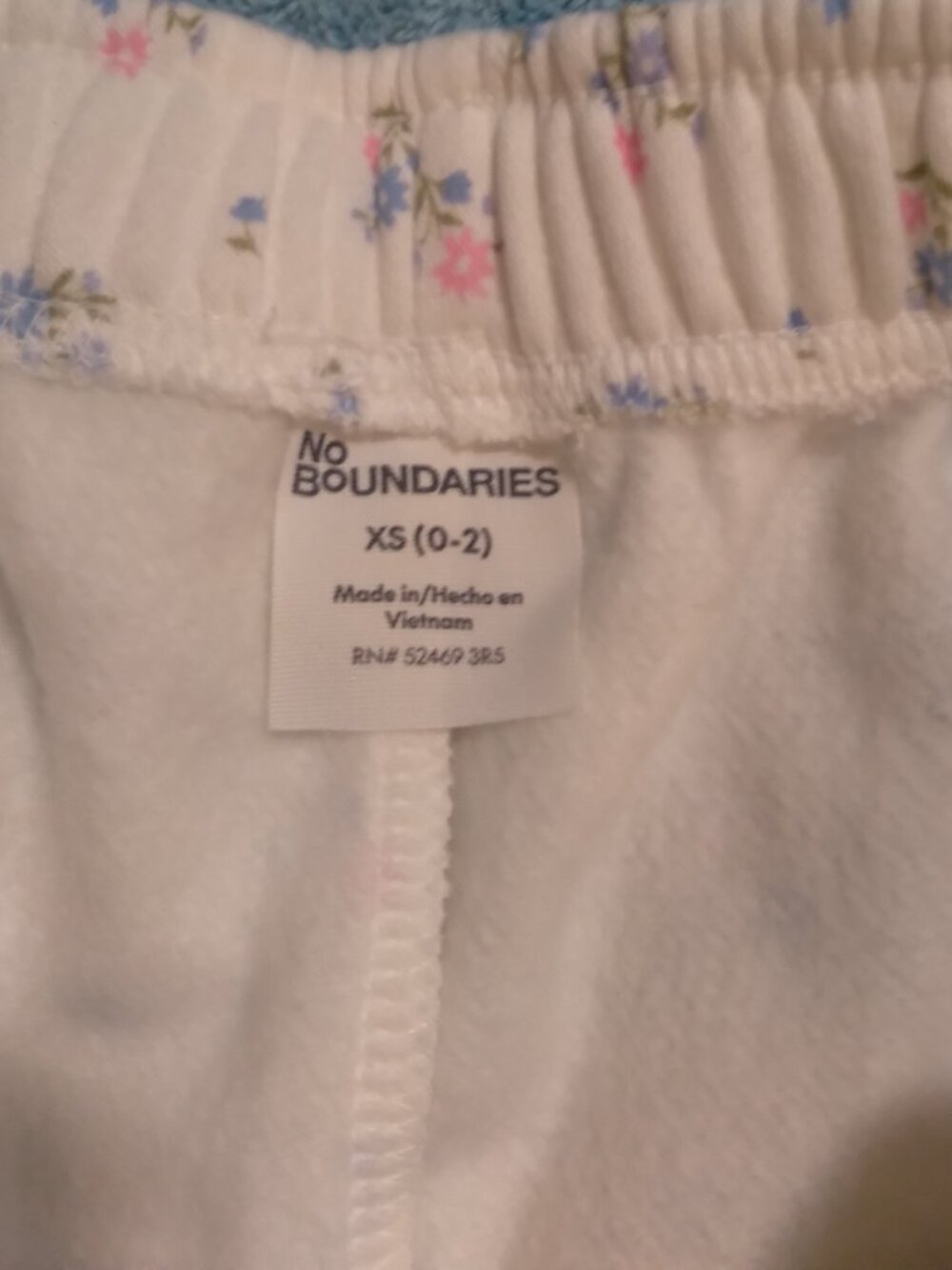NWOT Fleece Jogger Ivory with Floral Print - Picture 4 of 5
